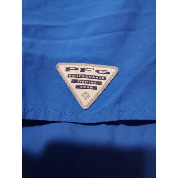 Columbia Shirt Men's Large Omni-Shade Fishing Gear Button Front Blue Long Sleeve - Picture 5 of 9